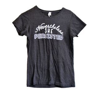 Womens Medium T-Shirt Short Sleeve Inspirational Short Sleeves Grey Cotton